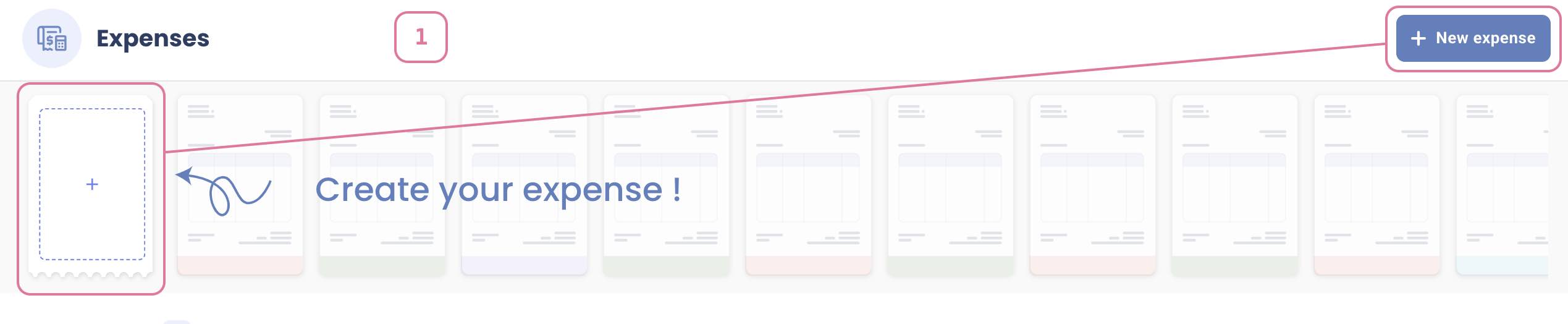 create expenses btns