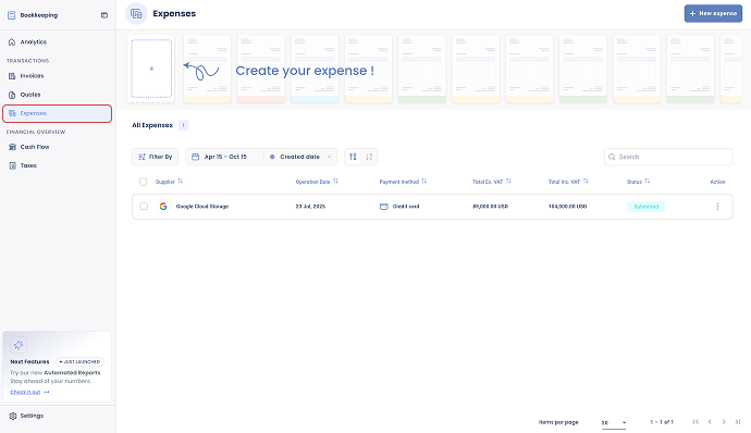 expenses dashboard