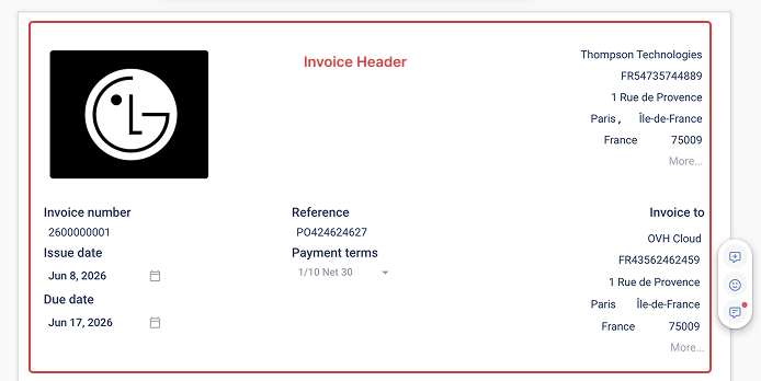 Invoice Header