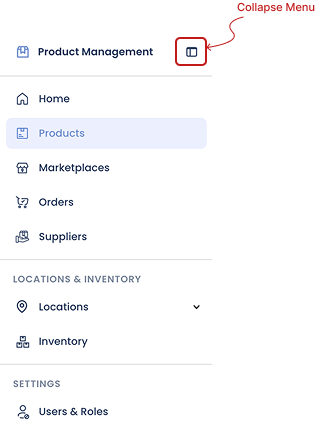 Product Module Sidebar Navigation