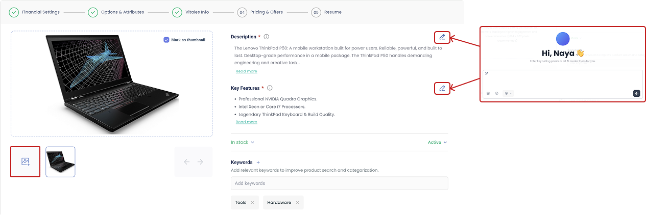 Product Vital Info Form